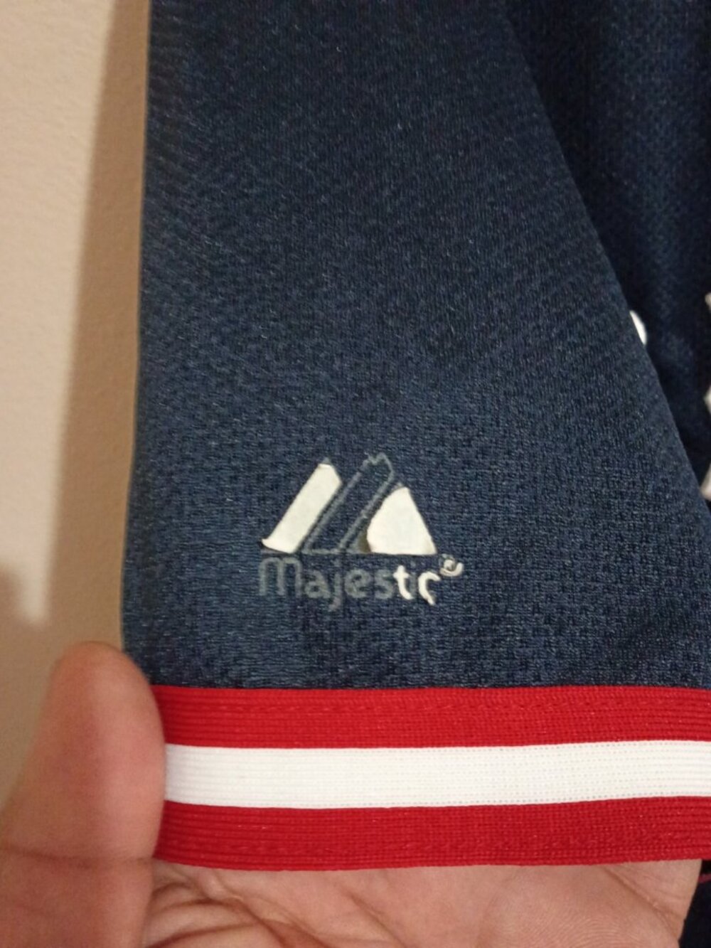 Majestic CURT SCHILLING No 38 BOSTON RED SOX Button-Down Sz XL Jersey BLUE - Picture 5 of 11